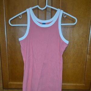 Old Navy Pink Tank Top with White Trim